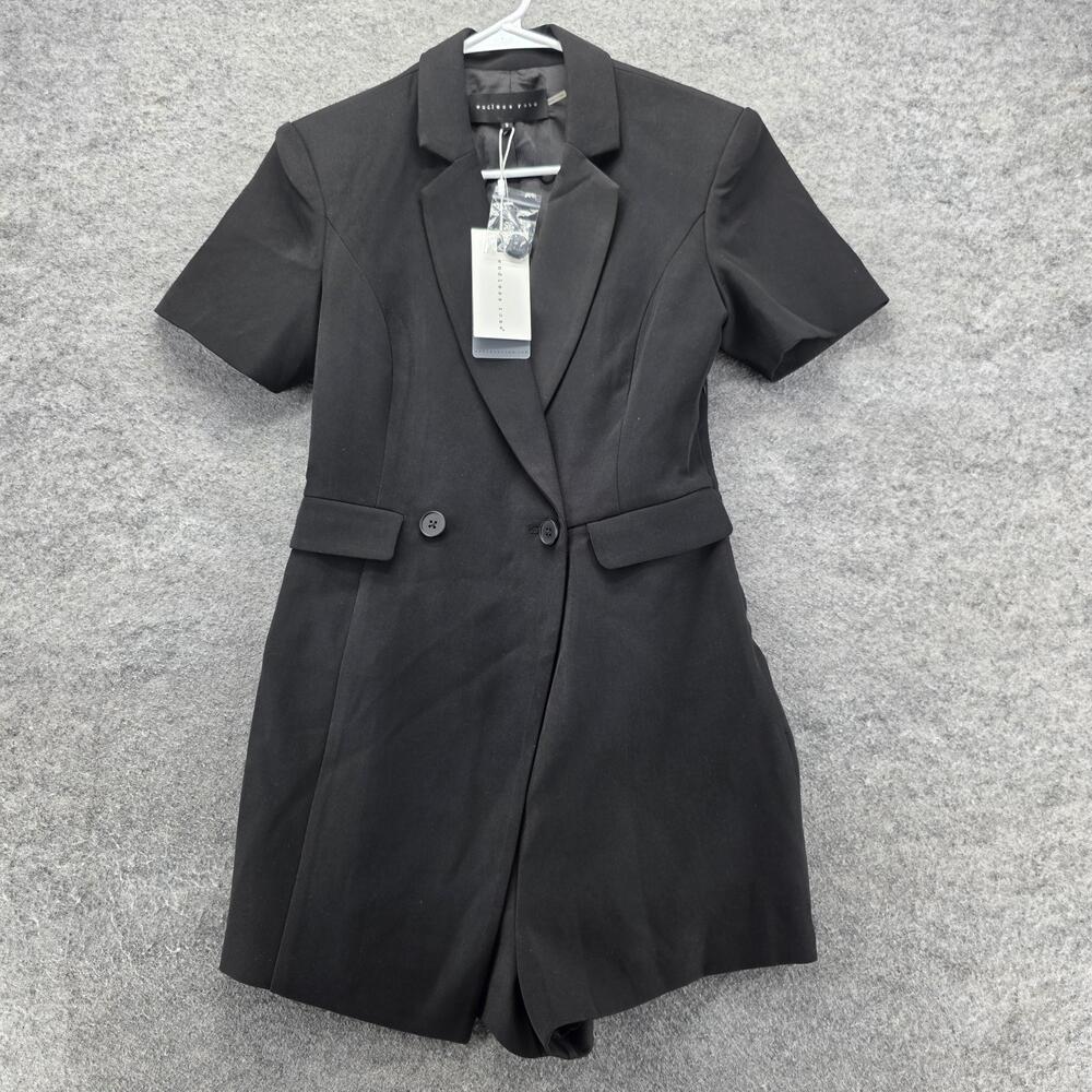 Endless Rose Romper Womens Small Black Short Sleeve Blazer One Piece J1657P